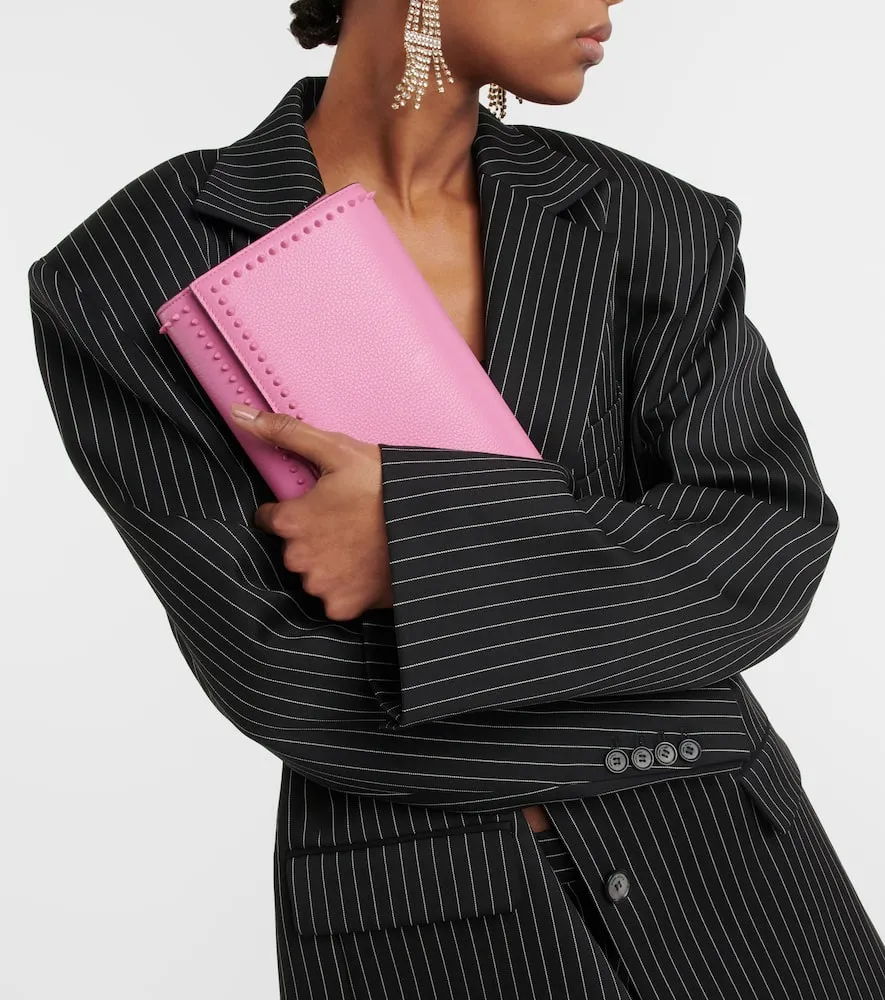 Christian Louboutin Paloma embellished leather clutch