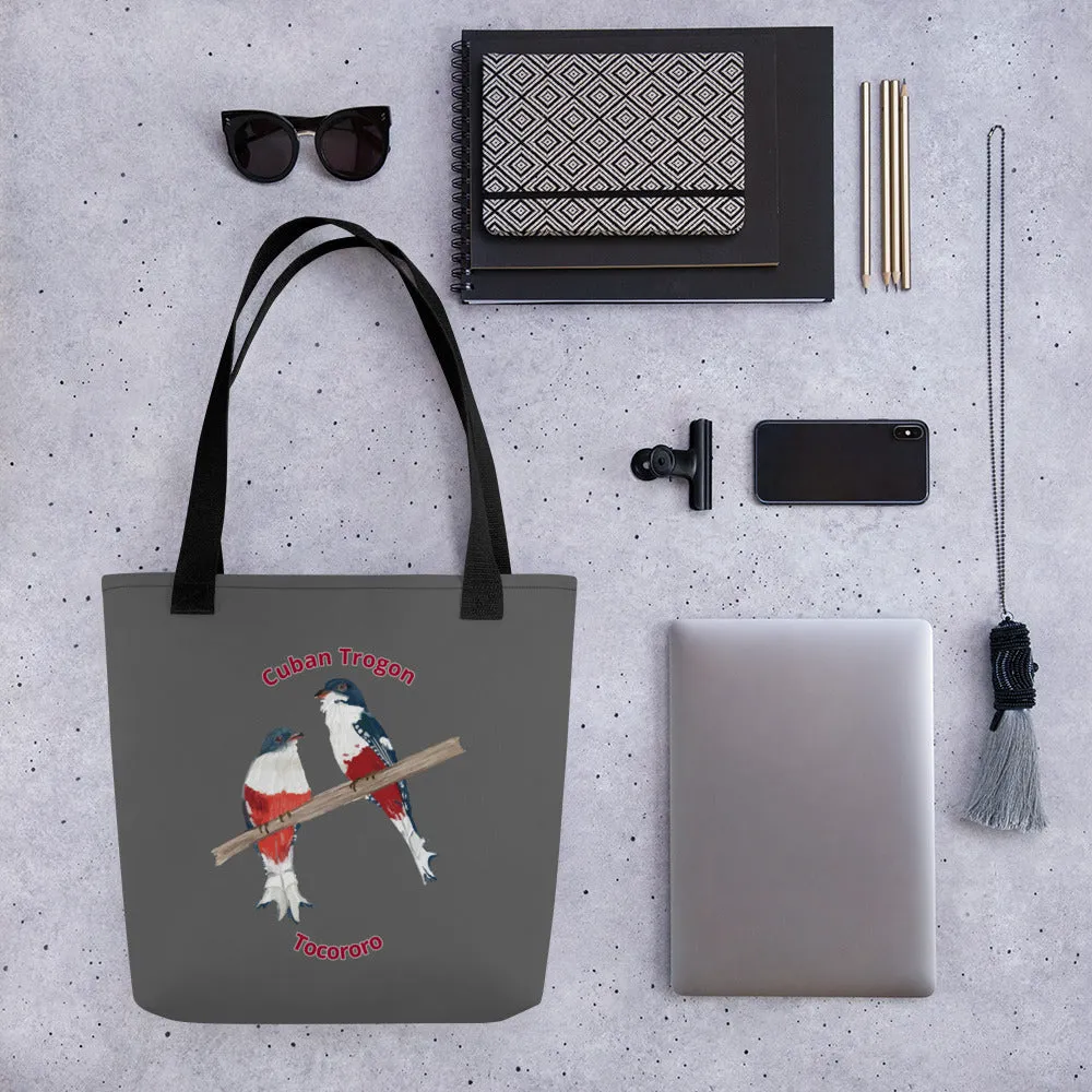 Cuban Trogon/Tocororo Tote bag (Options Black or Red Handle)