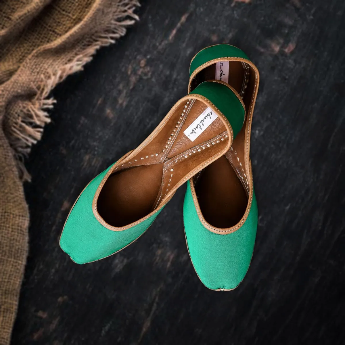 Emerald Green Women Jutti | Hand-Crafted | Festive & Wedding Apt