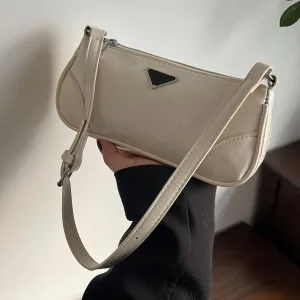 Solid Color Shoulder Bag Vegan Leather Bag 521765