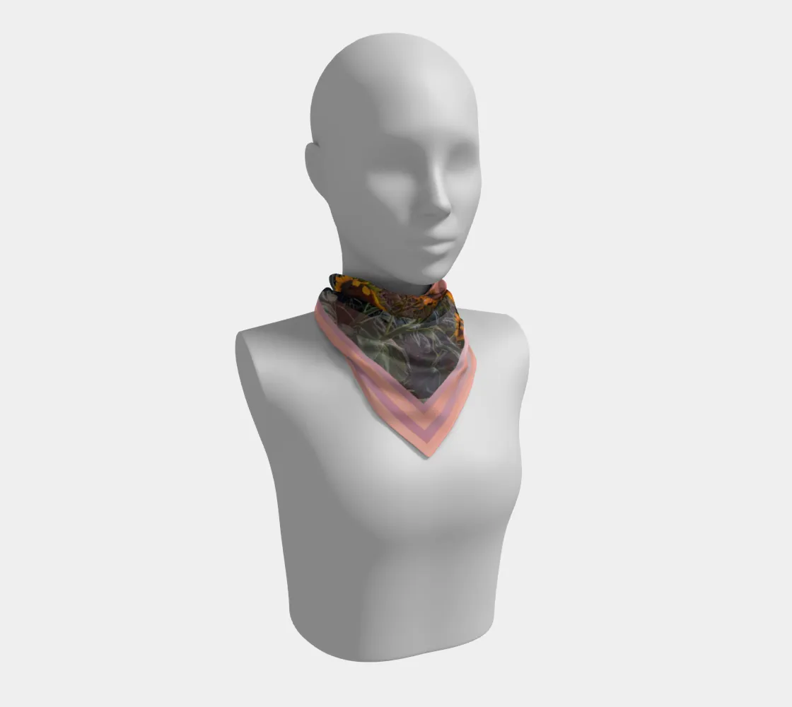 Sunflowers Pretty in Pink Sunset Apricot Stripe Scarf